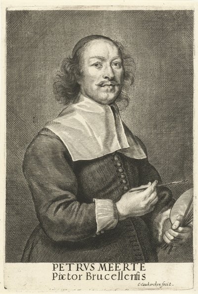 Portret van de schilder Petrus Meerte door Cornelis van Caukercken