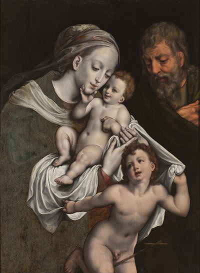 De Heilige Familie met de jonge St. Johannes door Cornelis van Cleve