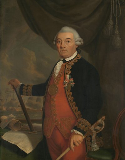 Portret van Johan Arnold Zoutman, Viceadmiraal door Cornelis van Cuylenburgh (II)