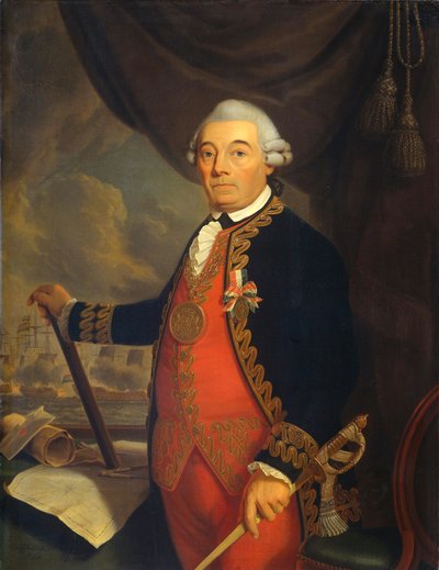 Portret van Johan Arnold Zoutman (1724-1793), viceadmiraal door Cornelis van Cuylenburgh