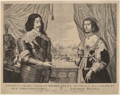 Koning Lodewijk XIII van Frankrijk en Anna van Oostenrijk door Cornelis van Dalen I