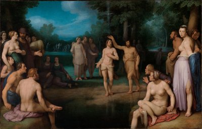 Duits: Taufe Christi Doop van Christus door Cornelis van Haarlem