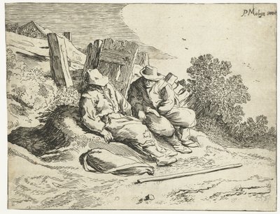 Landlieden langs de kant van de weg door Cornelis van Kittensteyn (attributed to)