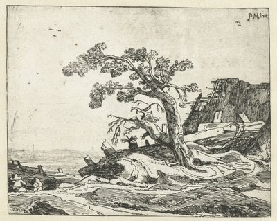Landschap met boom door Cornelis van Kittensteyn (attributed to)