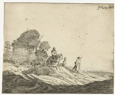 Landschap met paarden door Cornelis van Kittensteyn (attributed to)