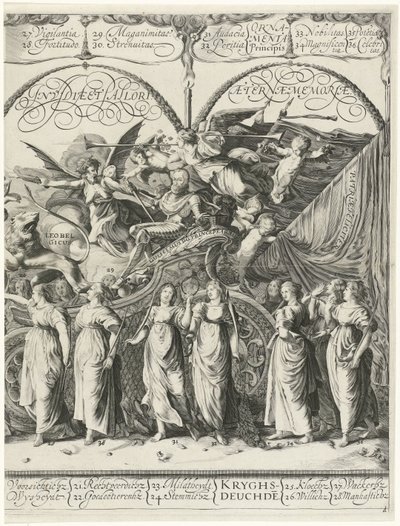 Triomftocht van Willem van Oranje, plaat d door Cornelis van Kittensteyn