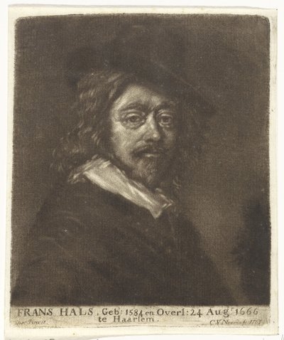 Portret van Frans Hals met een hoed door Cornelis van Noorde (attributed to workshop of)
