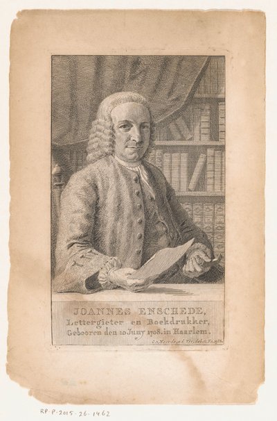 Portret van Johannes Enschedé door Cornelis van Noorde