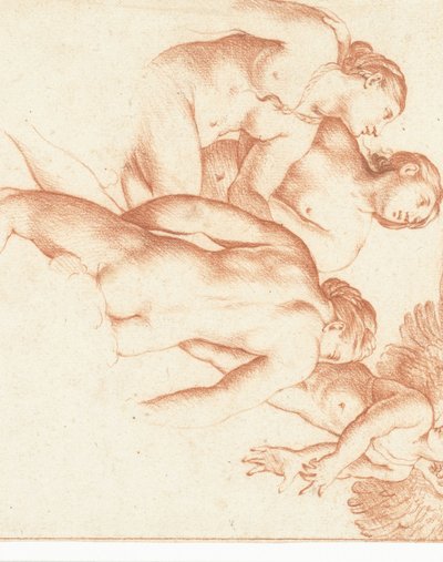 Amor en de drie gratiën door Cornelis van Poelenburch