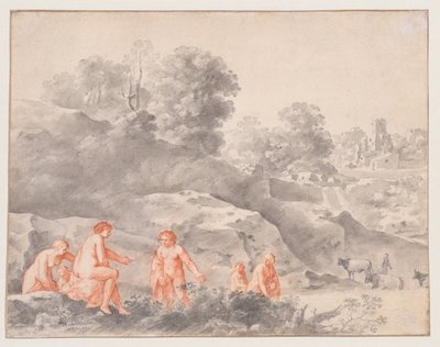Naakten in een Landschap (mogelijk Diana en Callisto) door Cornelis van Poelenburch