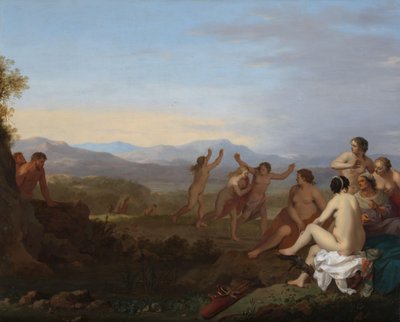 Satyrs die nymfen bespieden door Cornelis van Poelenburch