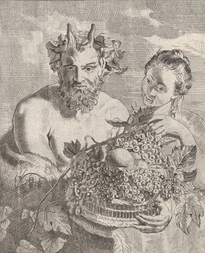 Satyr en Bacchante door Cornelis van Poelenburgh