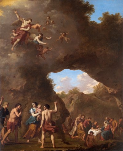 De Engelen Leiden de Herders naar de Geboorte door Cornelis van Poelenburgh