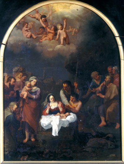Aanbidding van de herders door Cornelis van Poelenburgh or Poelenburch