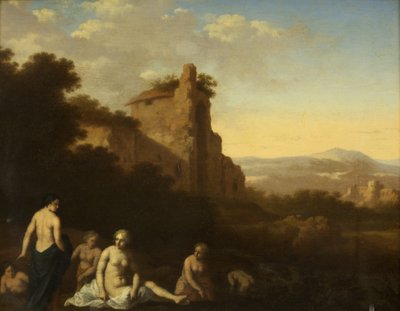 Nimfen badend door Cornelis van Poelenburgh or Poelenburch