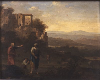 De Verdrijving van Hagar en Ismaël door Cornelis van Poelenburgh or Poelenburch