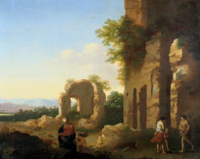 Het vertrek van Abraham en Isaac, 17e eeuw door Cornelis van Poelenburgh or Poelenburch