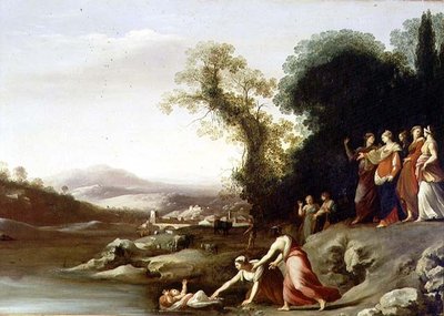 De vondst van Mozes door Cornelis van Poelenburgh or Poelenburch