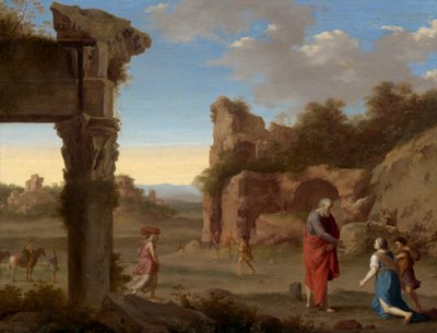 De profeet Elia en de weduwe van Zarefat door Cornelis van Poelenburgh or Poelenburch