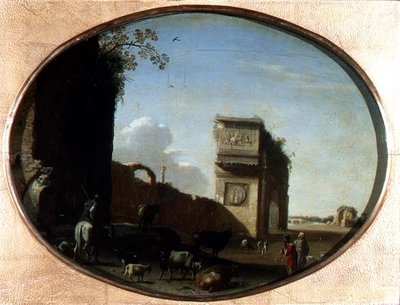 De ruïnes van Rome door Cornelis van Poelenburgh or Poelenburch