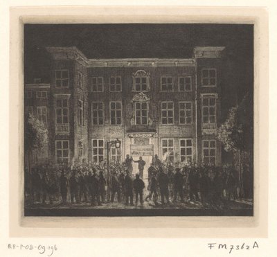 Begrafenis van de Delftsche Akademie, 30 juni 1864 door Cornelis van der Griendt