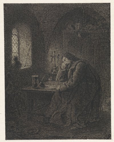 Geleerde in studeervertrek door Cornelis van der Griendt