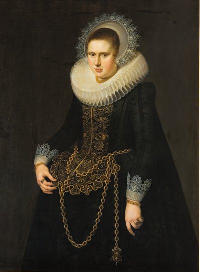 Portret van een 22-jarige vrouw door Cornelis van der Voort
