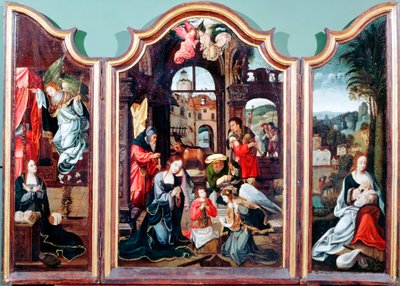 Aanbidding van de herders, drieluik, eind 15e-begin 16e eeuw door Cornelius Engebrechtsz