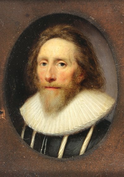 Een heer in zwart met gesneden dubbelt, 1639 door Cornelius I Johnson