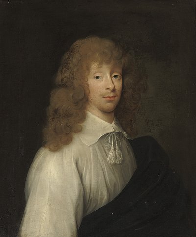 Portret traditioneel geïdentificeerd als Catherine Vane, verkleed als een heer door Cornelius I Johnson