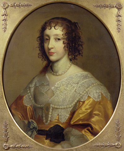 Portret van Henrietta Maria (1609-69), koningin-gemalin van Karel I van Groot-Brittannië en Ierland door Cornelius Janssen van Ceulen