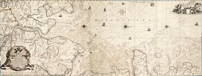 Kaart van de Noordzee door Cornelius Martin Wohlers