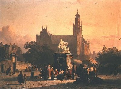 Een stadsplein door Cornelius Springer