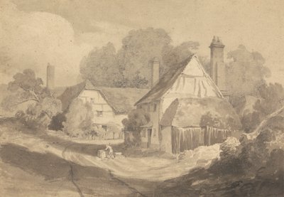 Huisjes in Letherhead, Surrey door Cornelius Varley