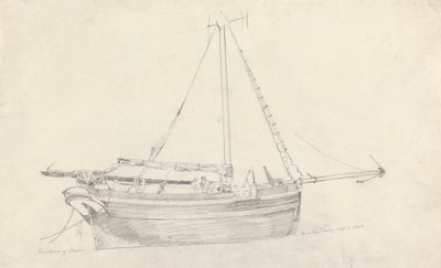 Vissersvaartuig "Providence" van Scarborough door Cornelius Varley