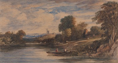 Landschap met windmolen door Cornelius Varley