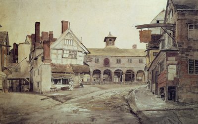Marktplaats, Hereford, 1803 door Cornelius Varley