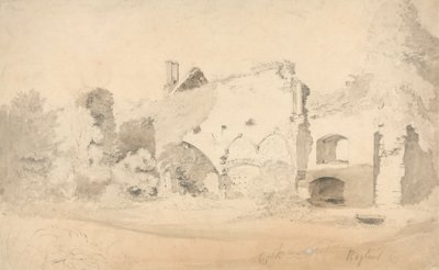Kasteel Raglan door Cornelius Varley