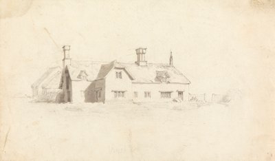 Uitzicht op een huis door Cornelius Varley