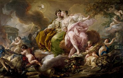 Allegorie van gerechtigheid en vrede door Corrado Giaquinto