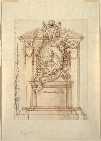 Tekening, Ontwerp voor een monument, ca. 1750 door Corrado Giaquinto