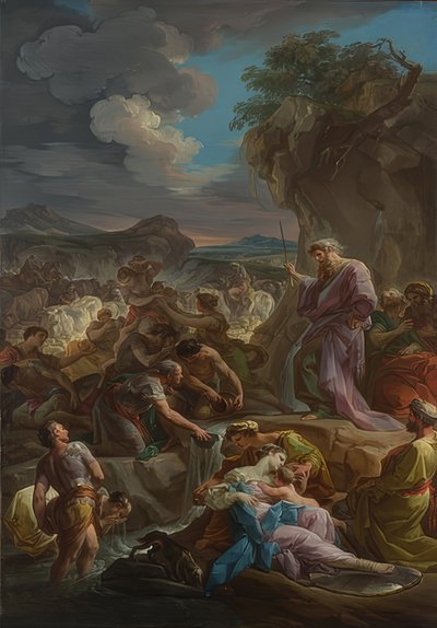 Mozes slaat water uit de rots. 1743-44 door Corrado Giaquinto