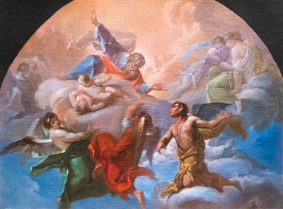 Satan voor God, ca. 1750 door Corrado Giaquinto