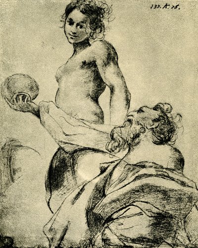Studie voor een groep door Antonio da Correggio