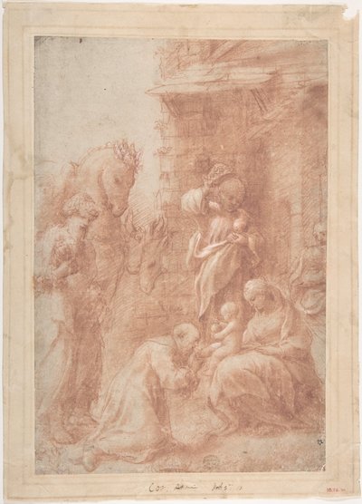 De Aanbidding der Wijzen, ca. 1517 door Correggio