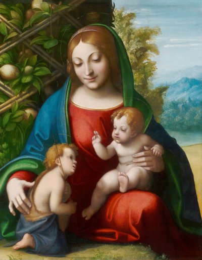 Maagd en Kind met de Jonge Sint Jan de Doper door Correggio