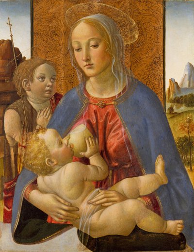 Madonna en Kind met de Jonge Sint Jan de Doper door Cosimo Rosselli