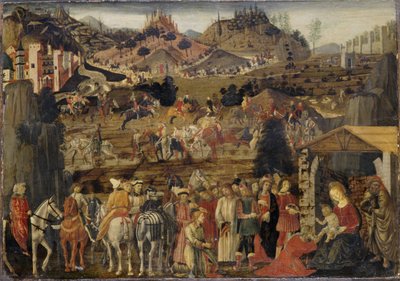 De Aanbidding der Wijzen, ca.1480 door Cosimo Rosselli