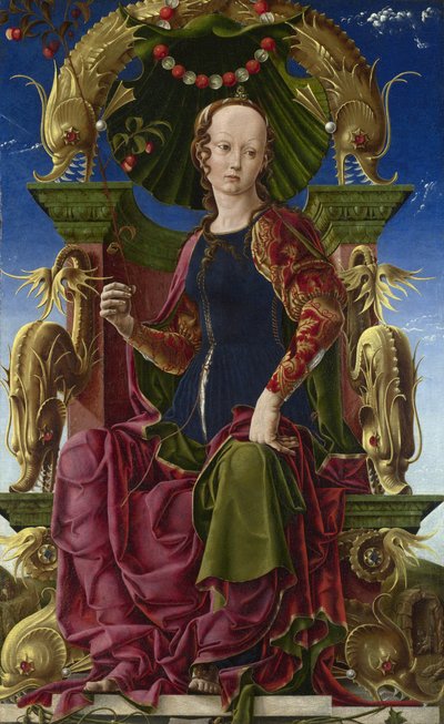 Een muze Calliope, 1455-1460 door Cosimo Tura