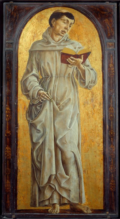 Sint Antonius van Padua lezend door Cosimo Tura